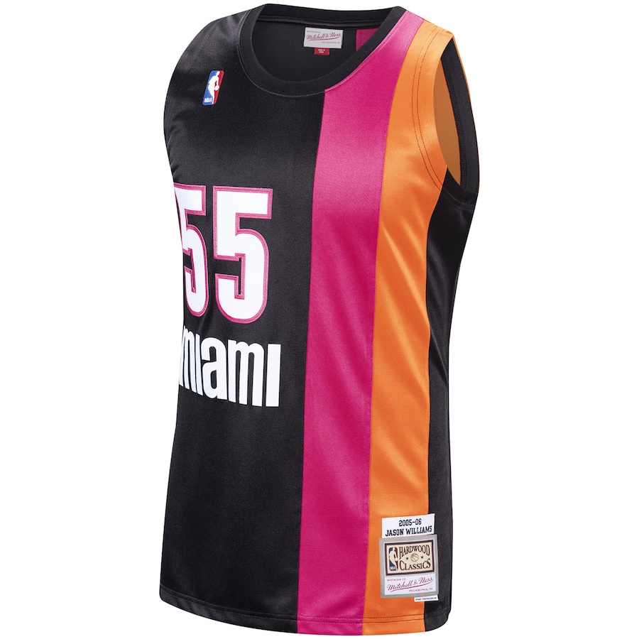 Men's Miami Heat Jason Williams Mitchell & Ness Black 2005/06 Hardwood Classics Swingman Jersey