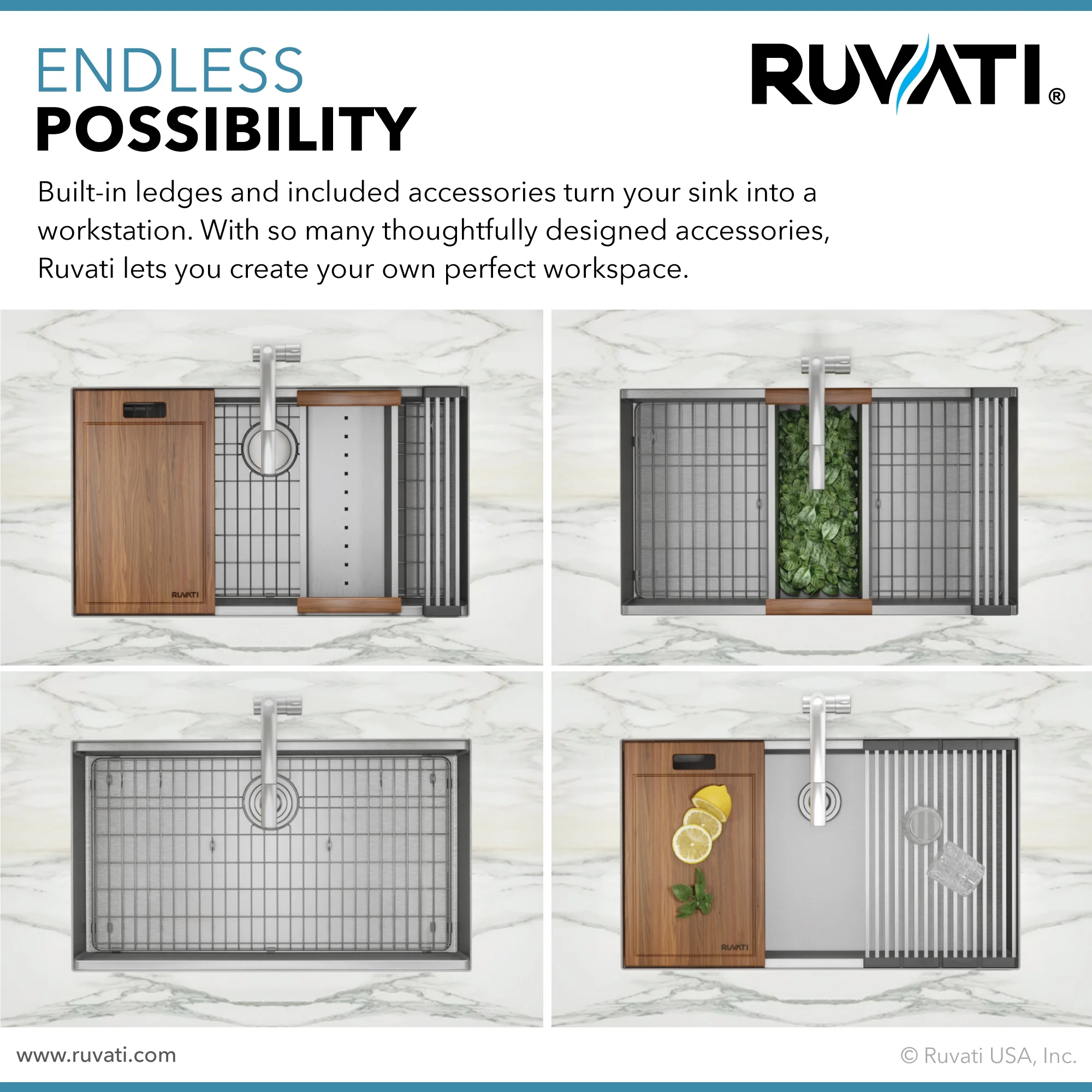 Ruvati RVH8300 Undermount 16 Gauge 32 in. Kitchen Sink Single Bowl