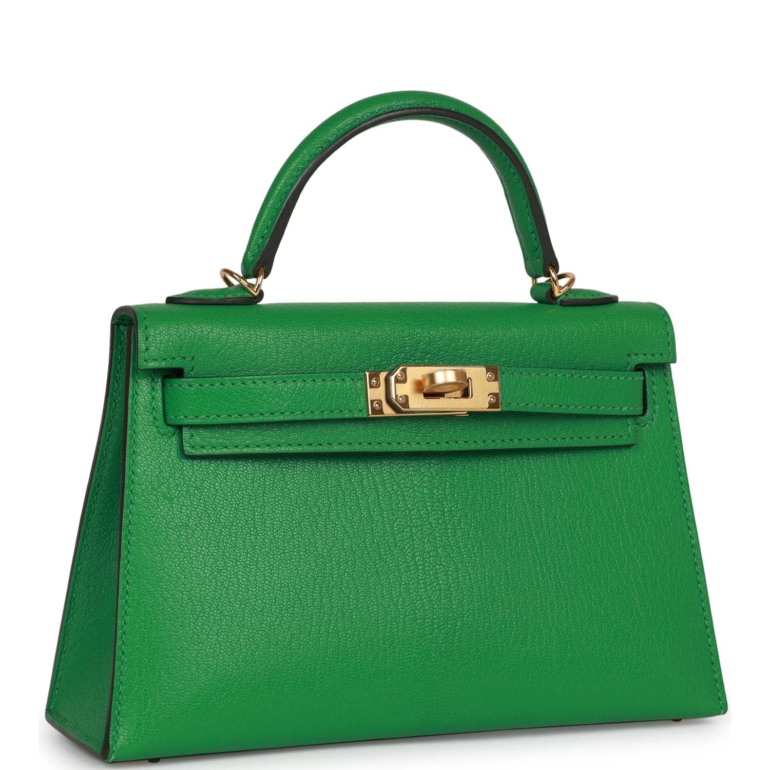 Kelly Sellier 20 Bambou Chevre Gold Hardware