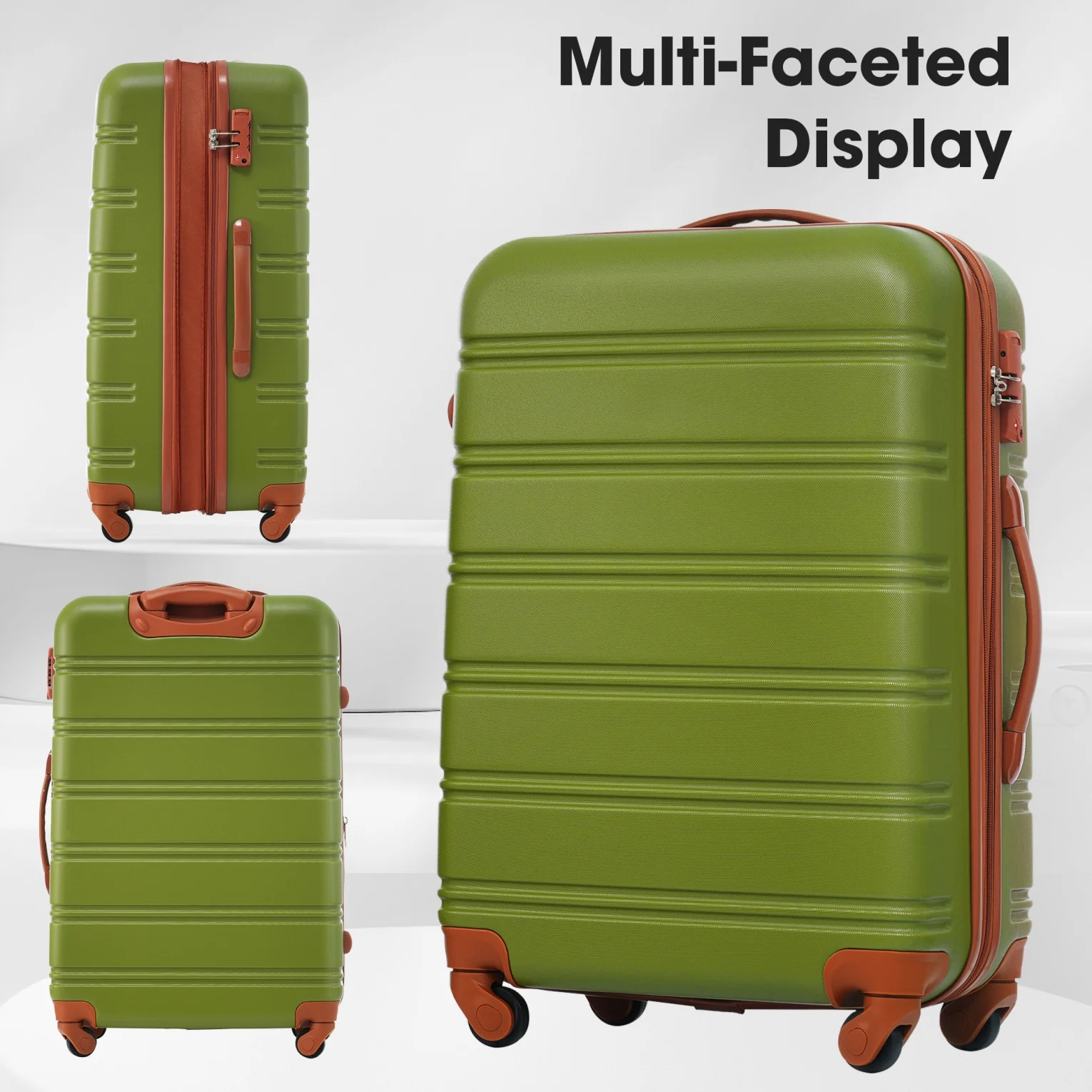 Luggage Sets 3 Piece, Hardside Expandable Ultra Durable PC Lightweight Carry On, Travel Suitcase Set with TSA Lock Spinner Wheels, Multicolor Purple