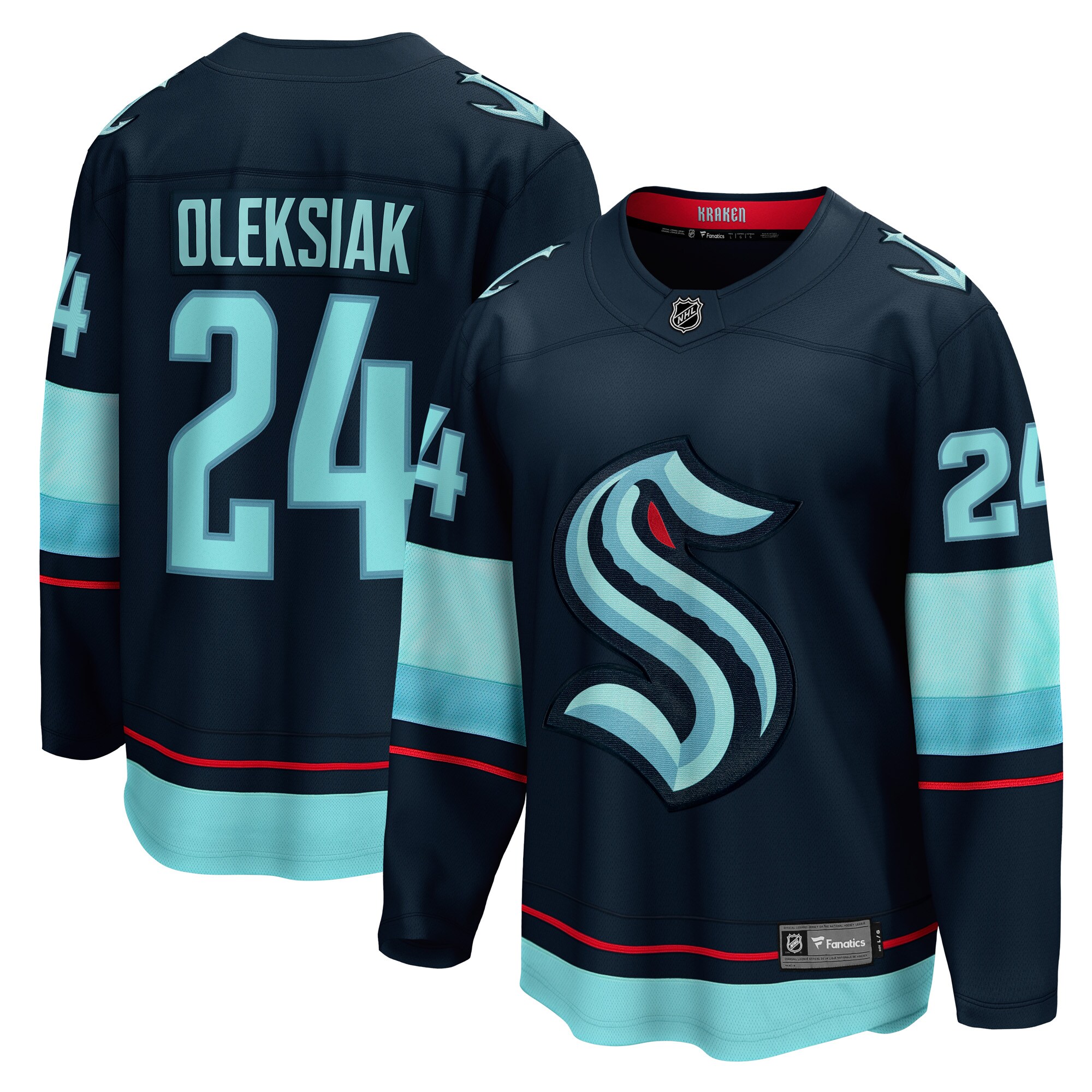 Jamie Oleksiak Seattle Kraken Fanatics Home Breakaway   Jersey – Deep Sea Blue