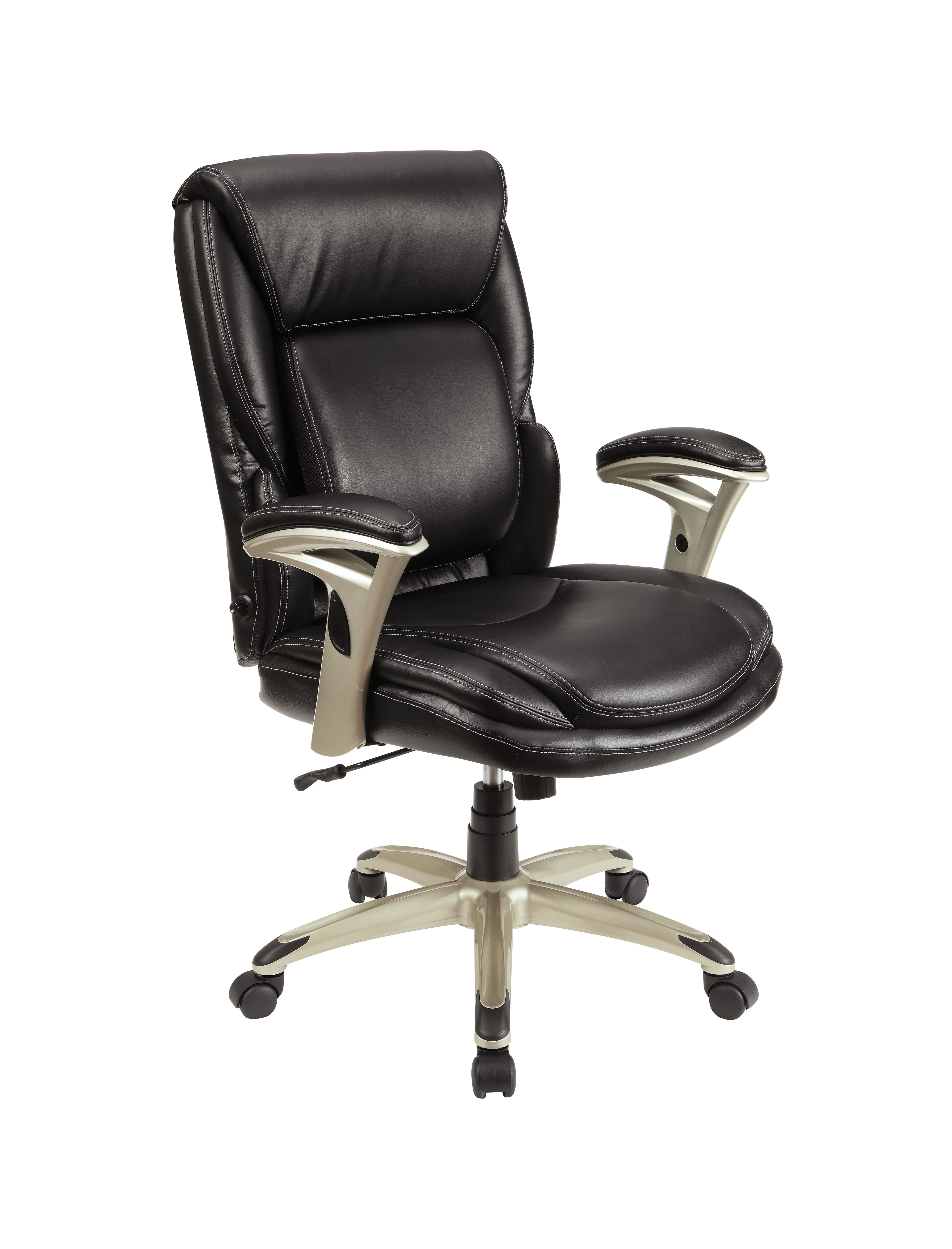 Serta Executive Manager Chair with Adjustable Lumbar Support and Comfort Coils, Black