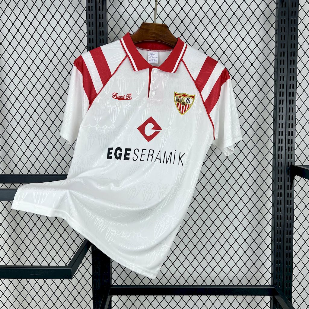 Retro Sevilla FC 1992-93 Home Jersey with Chest Sponsor