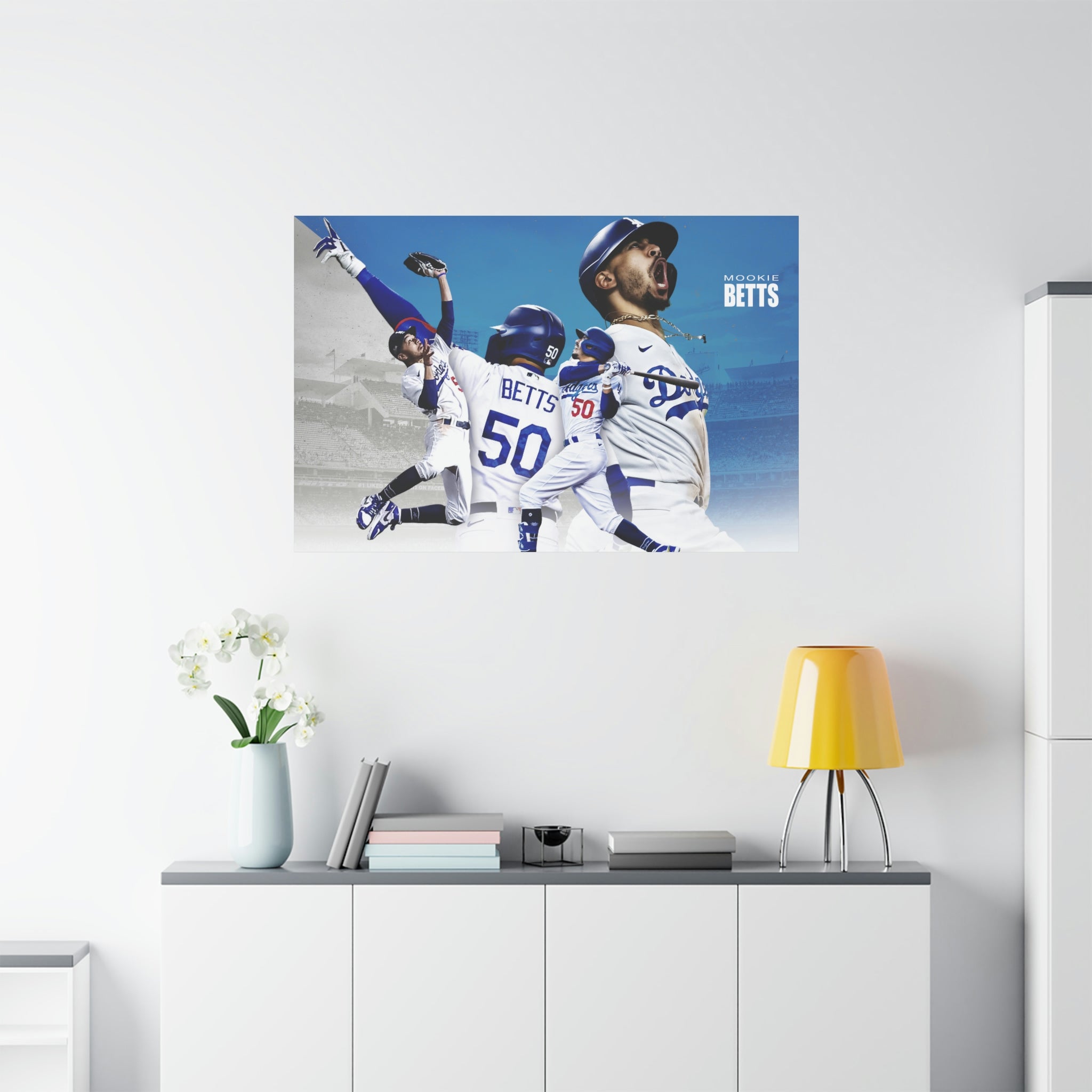 Mookie Betts Los Angeles Dodgers #50 Premium Wall Art Canvas Wrap