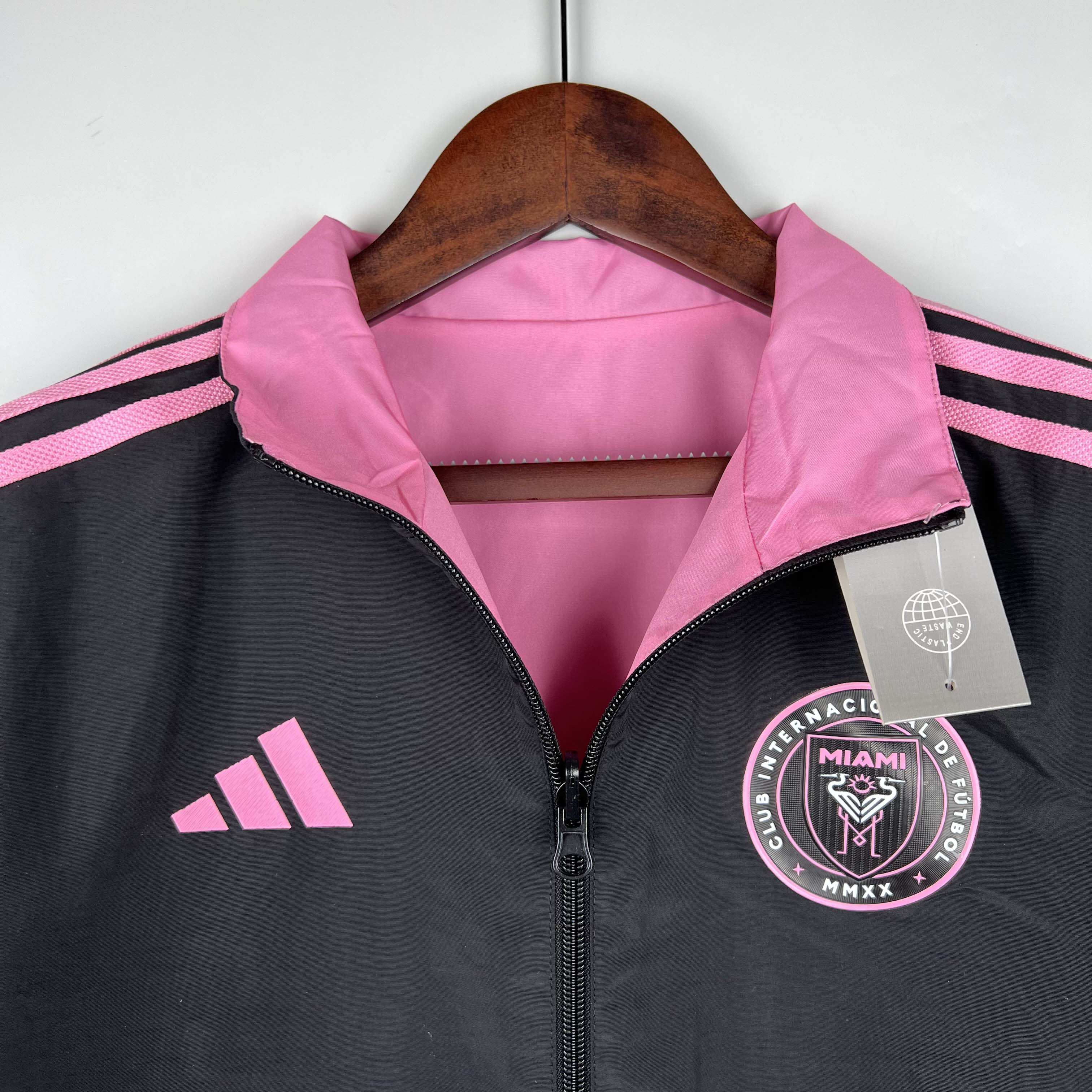 2023/2024 Inter Miami Reversible Windbreaker(black-pink)Soccer Jersey 1:1 Thai Quality