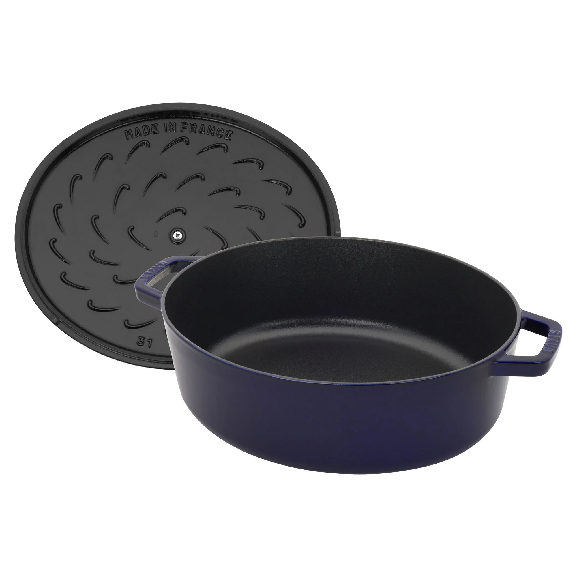 Staub Cast Iron 6.25-qt Shallow Oval Dutch Oven - Citron