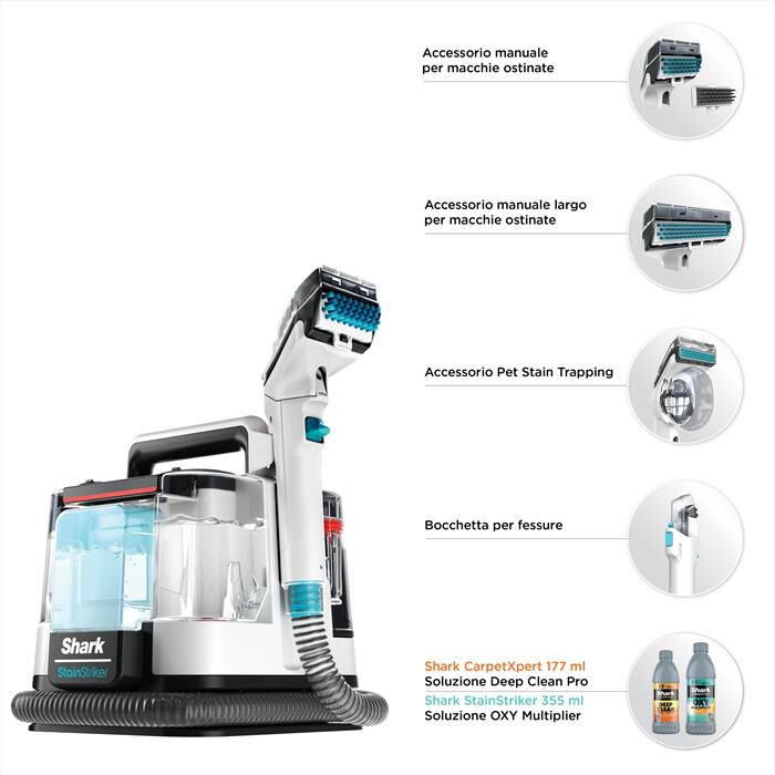 SHARK - SMACCHIATORE PORTATILE STAINSTRIKER PX200EUT-Azzurro/Bianco