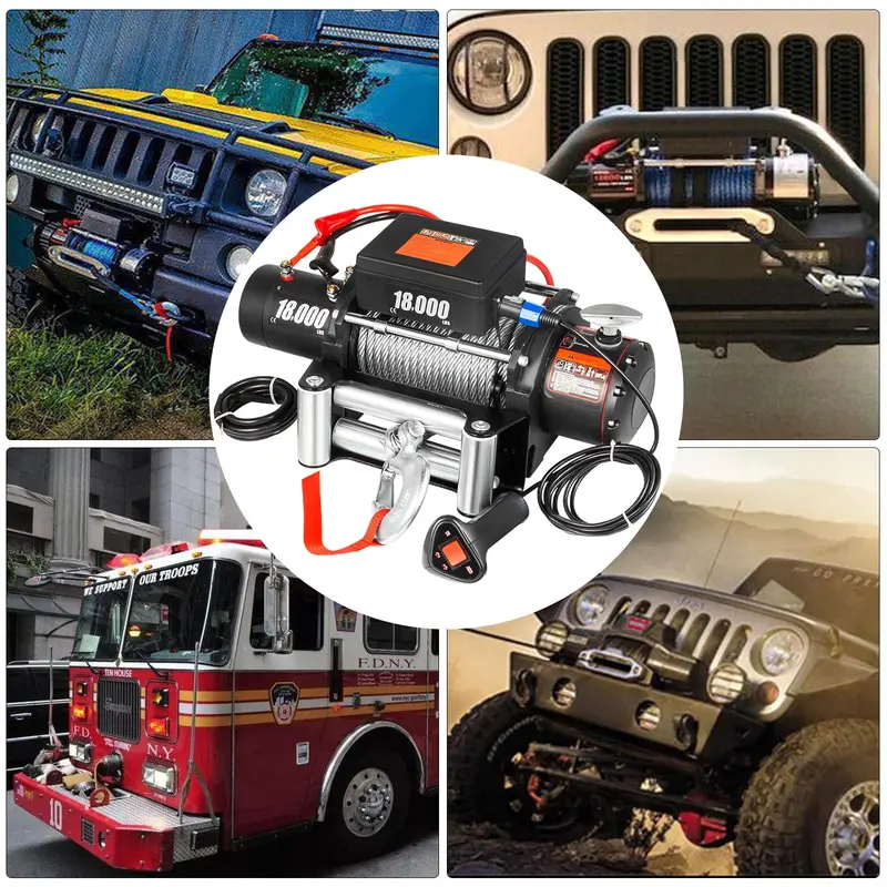 12V Electric Winch with Steel Cable – Ideal for ATV. UTV. Truck. and Off-Road Towing