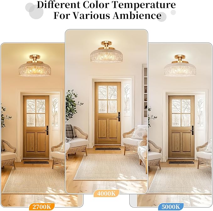 MELLOWWLITE Semi Flush Mount Ceiling Light