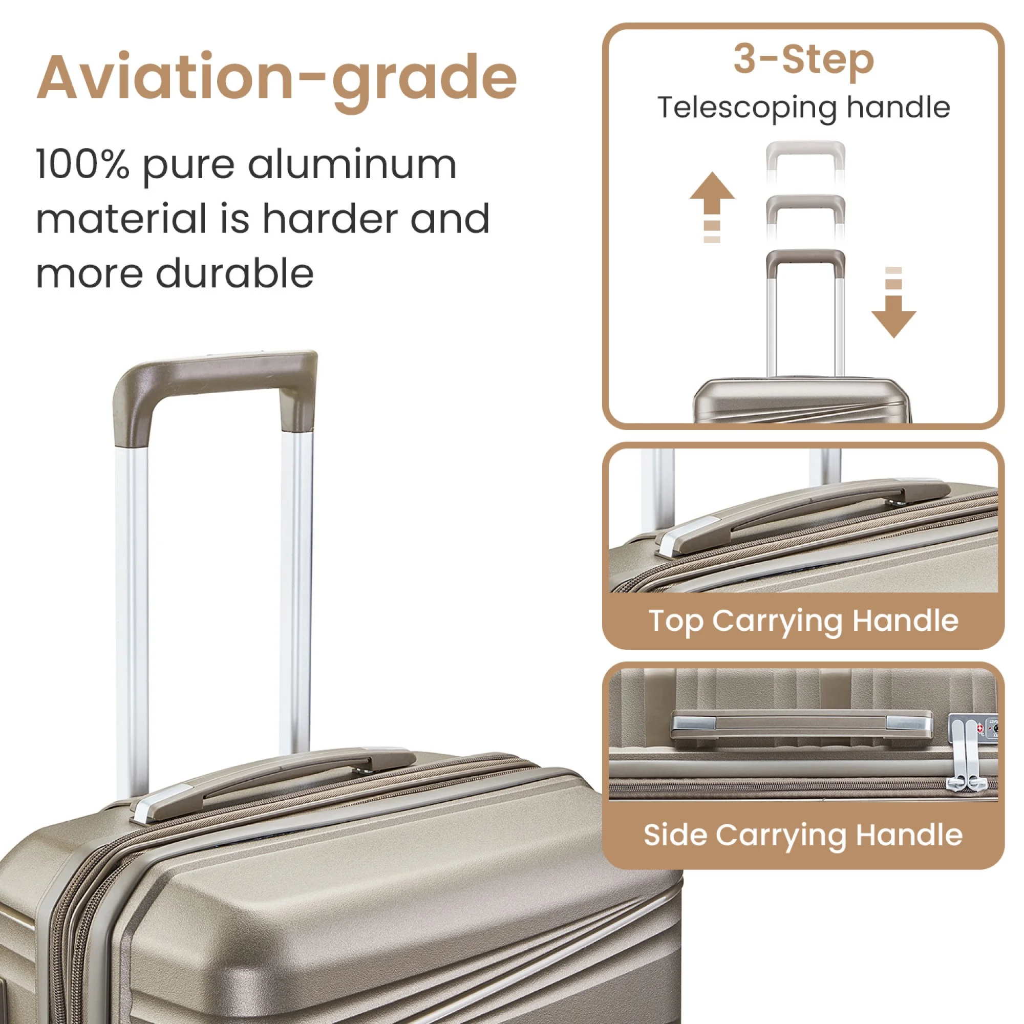 Luggage 4 Piece Sets(14/20/24/28), Hard Shell Lightweight TSA Lock Carry on Expandable Suitcase with Spinner Wheels