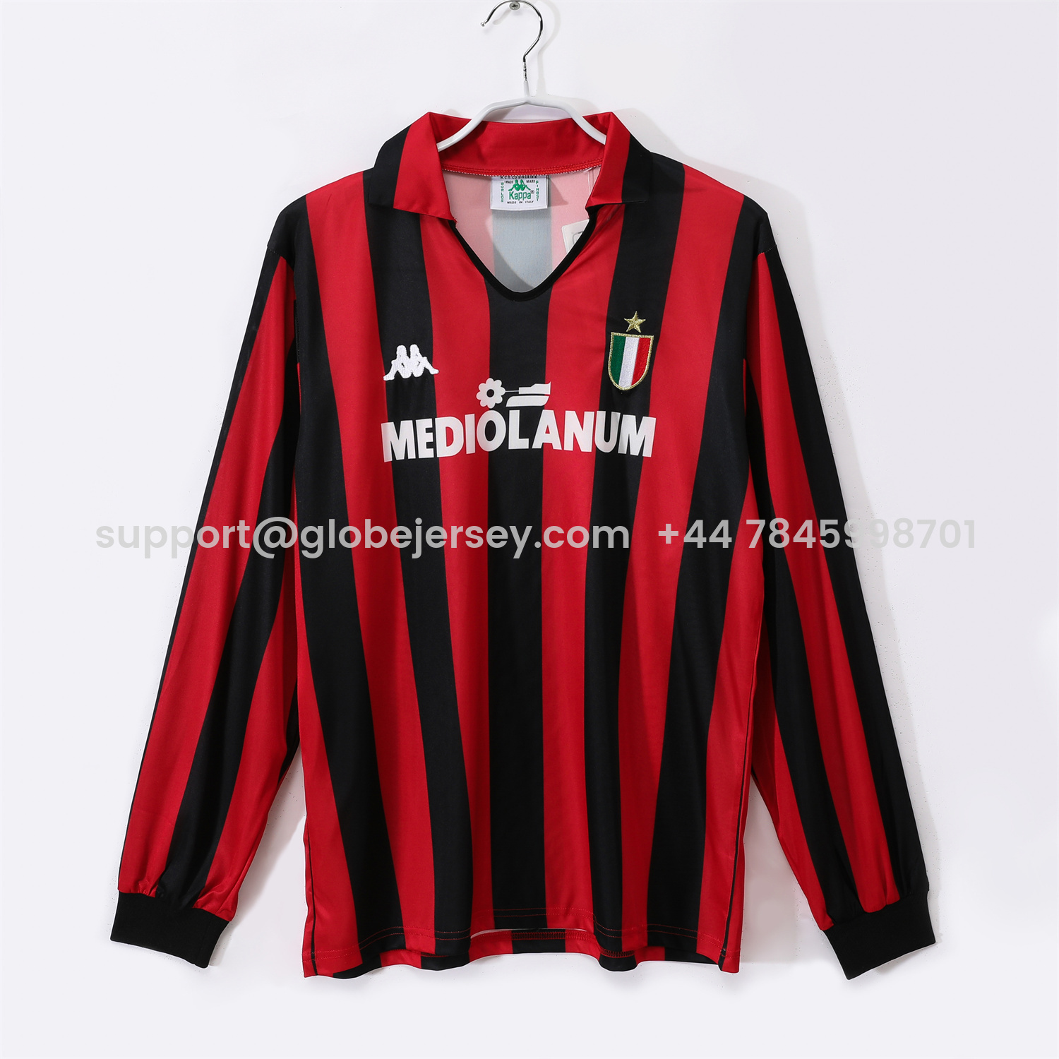 Retro AC Milan 1988-89 Home Long Sleeves Jersey