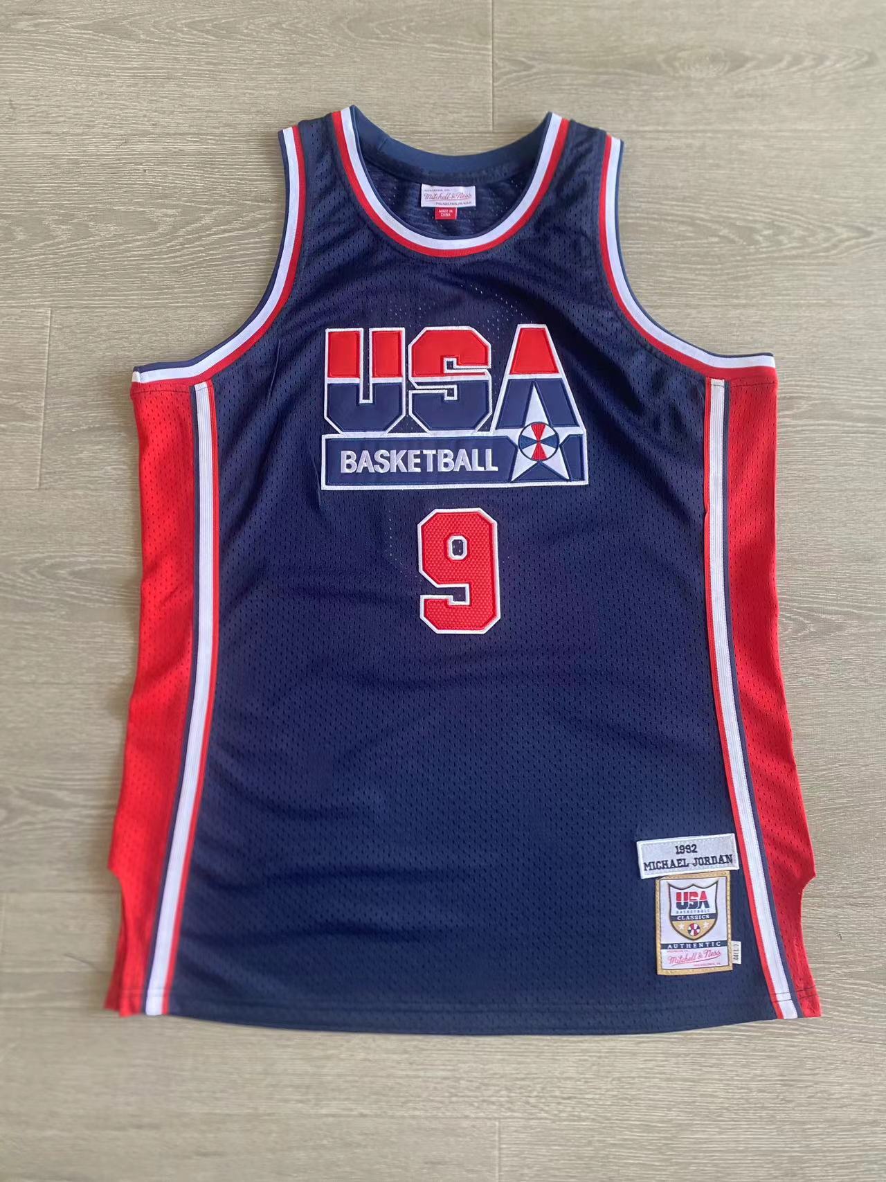 MItchell&ness Dream Team #9 Jordan AU dense embroidery jersey