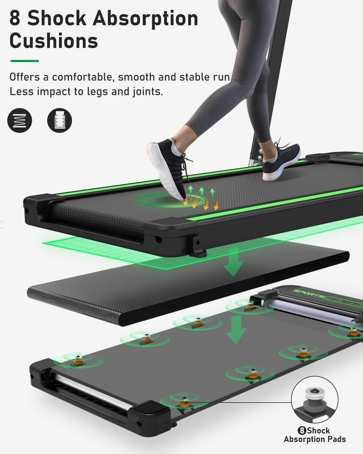 Delfy 2 in 1 Under Desk Treadmill, Folding Treadmill 2.5HP with Remote Control, 0.6-7.6 mph, LED Display, Phone/Tablet Holder, Electric Walking Running Machine for Home Office, No Assembly Needed