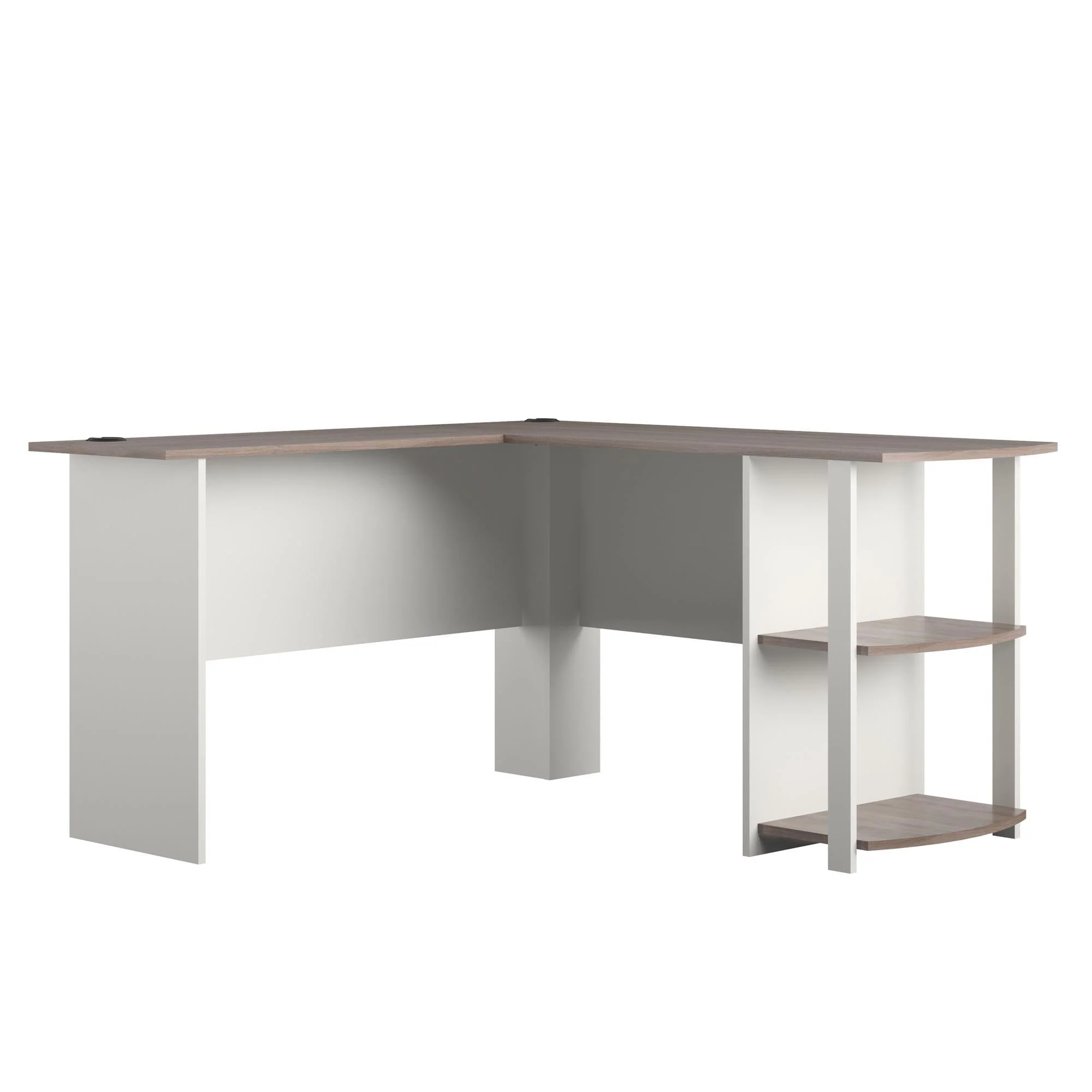 Ameriwood Home Dominic L Desk with Bookshelves, White