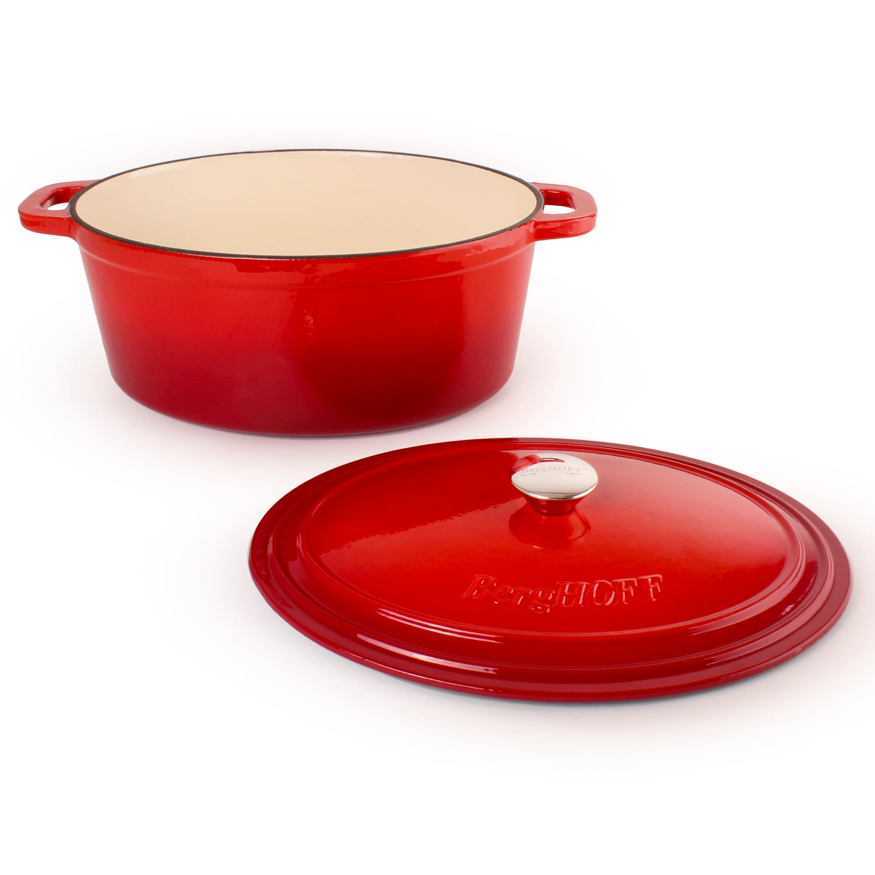 BergHOFF Neo 4Pc Cast Iron Set: 5qt. & 7qt. Covered Dutch Ovens, Green