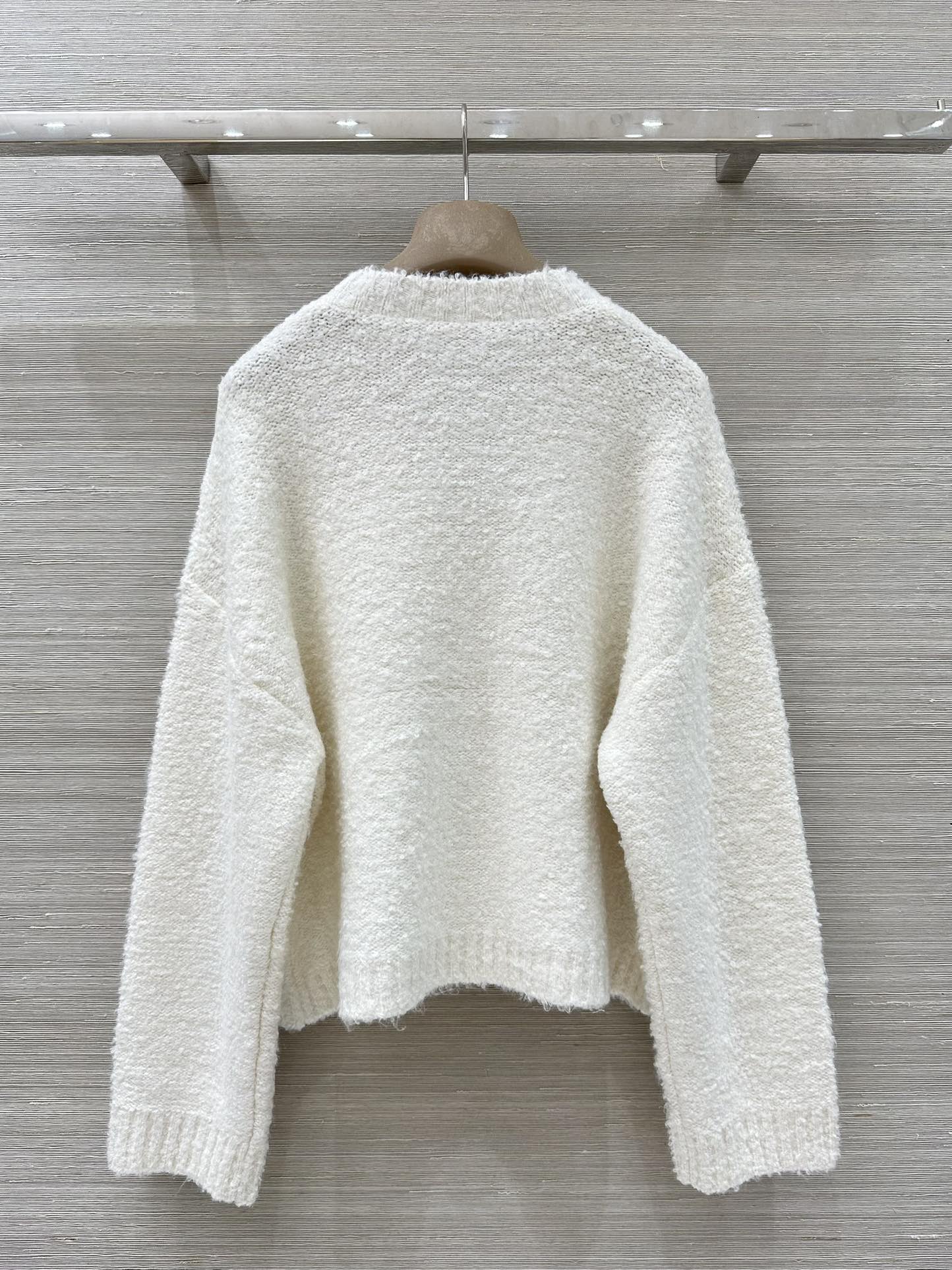 Original yarn 3D floral embroidered cardigan