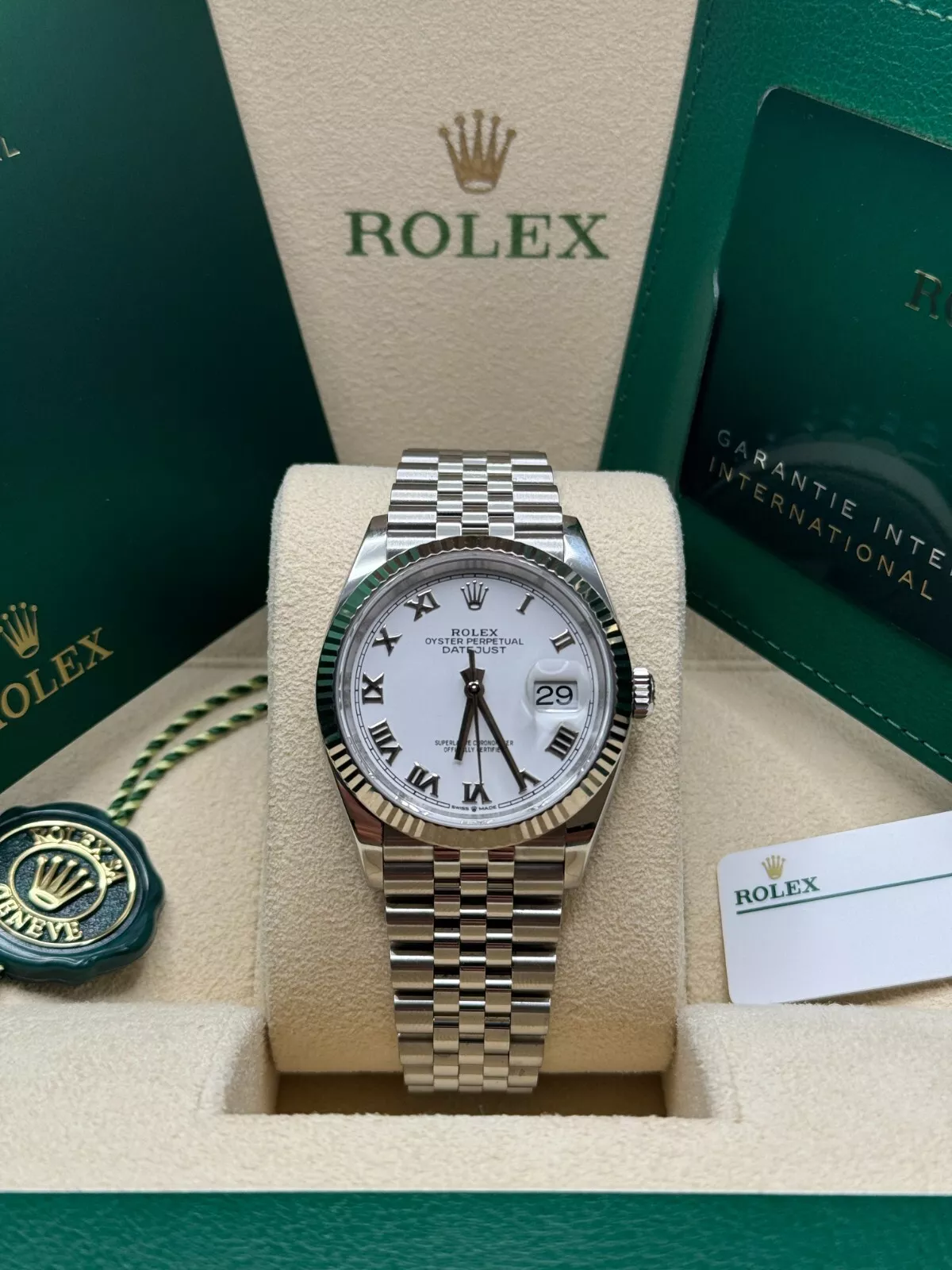 【Super Clone】RLX  Datejust 41mm 126334 White Roman Oyster Stainless Steel Mens Watch
