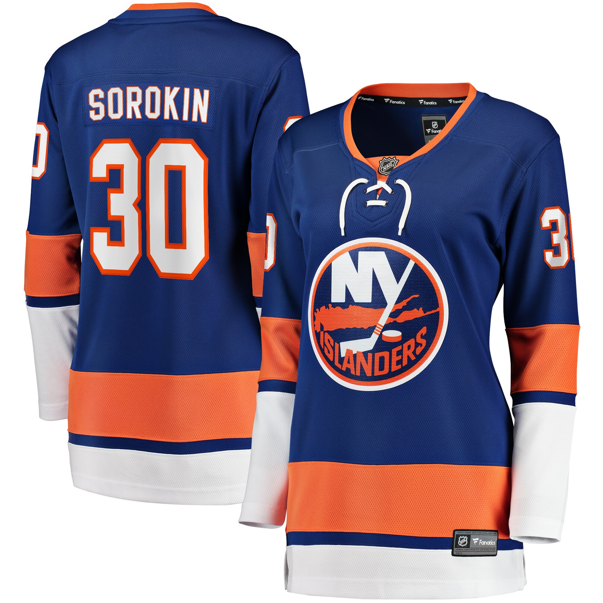 Ilya Sorokin New York Islanders Fanatics Women’s Home Breakaway   Jersey – Royal