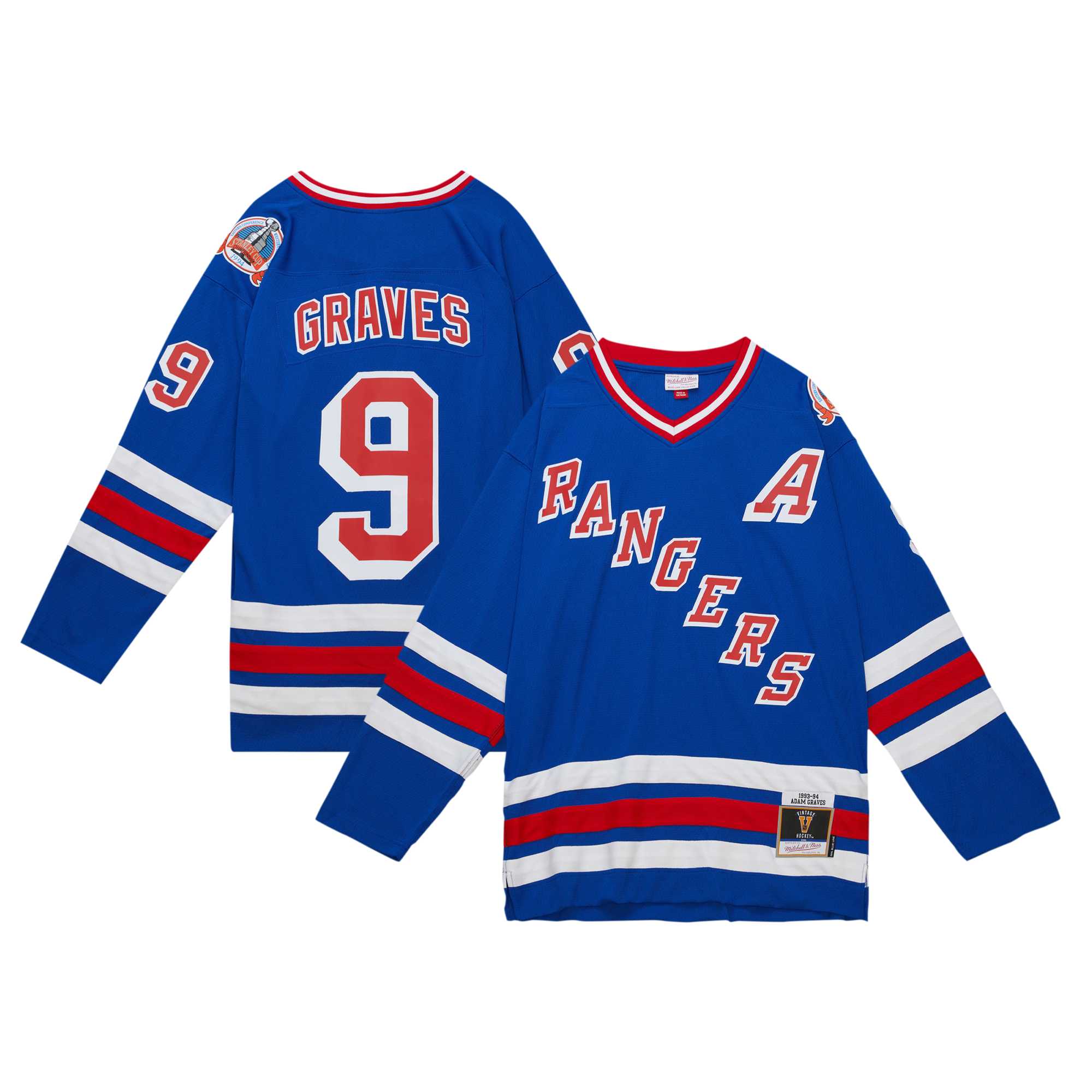 Adam Graves New York Rangers Mitchell & Ness  1993/94 Blue Line   Jersey – Royal