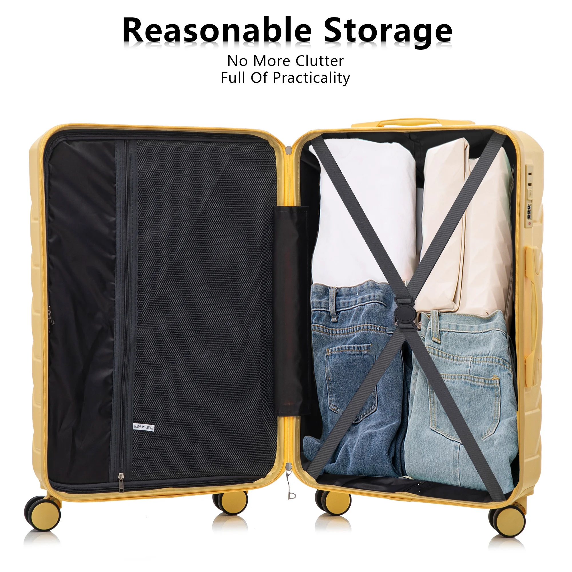 Luggage Sets 3 Piece(20/24/28), Expandable Carry On Suitcase with ABS Spinner Wheel TSA Lock