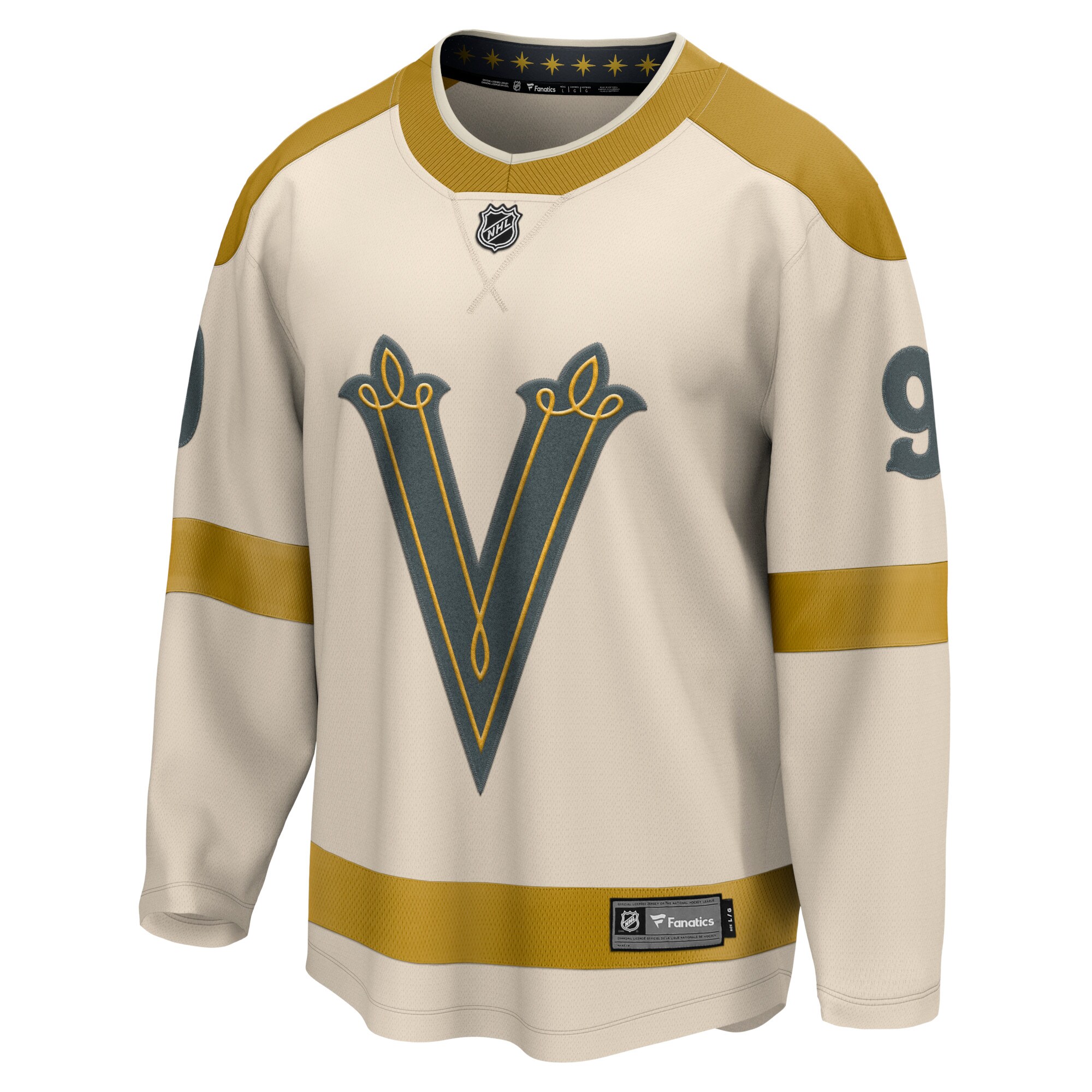 Jack Eichel Vegas Golden Knights Fanatics 2024 NHL Winter Classic Breakaway   Jersey – Cream