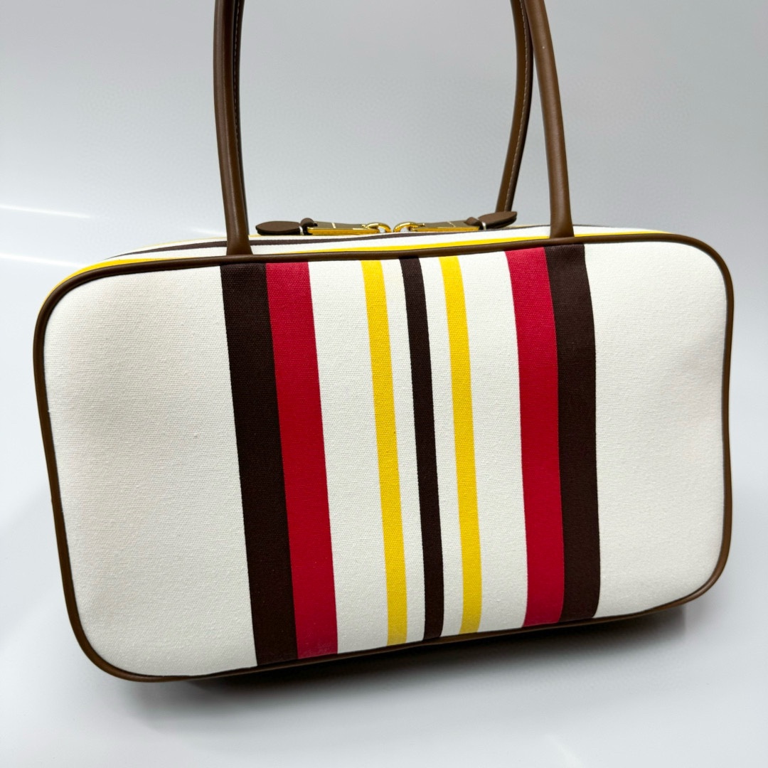 striped briefcase