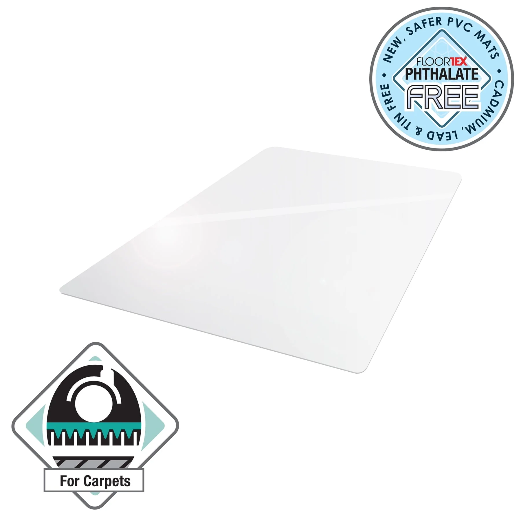 Advantagemat® Vinyl Rectangular Chair Mat for Carpets up to 1/4