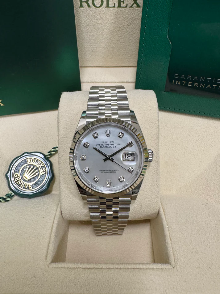 【Super Clone】RLX  Datejust 36mm 126234 Mother of Pearl Diamond Dial Oyster Stainless Steel