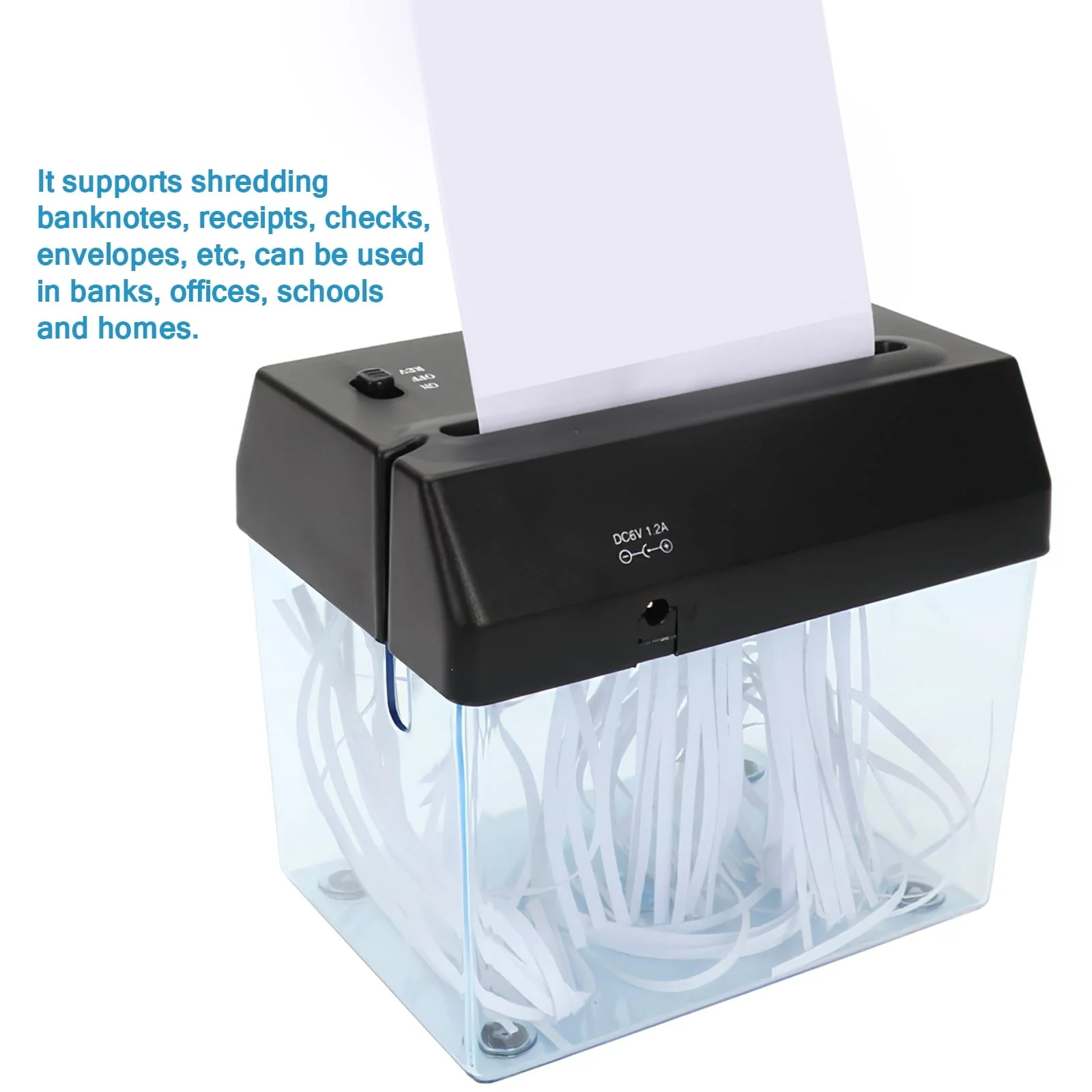 Mini Paper Shredder, Portable A6 Electric Shredder Documents Paper Cutting Tool Home Office Desktop Stationery