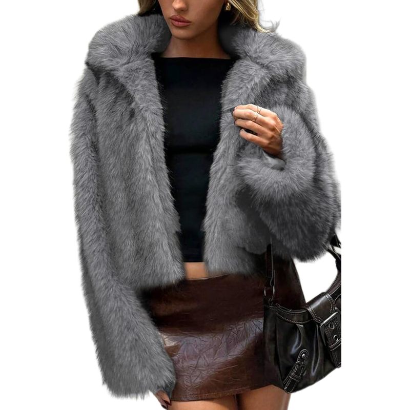 Women's Two-Tone Faux Fur Coat