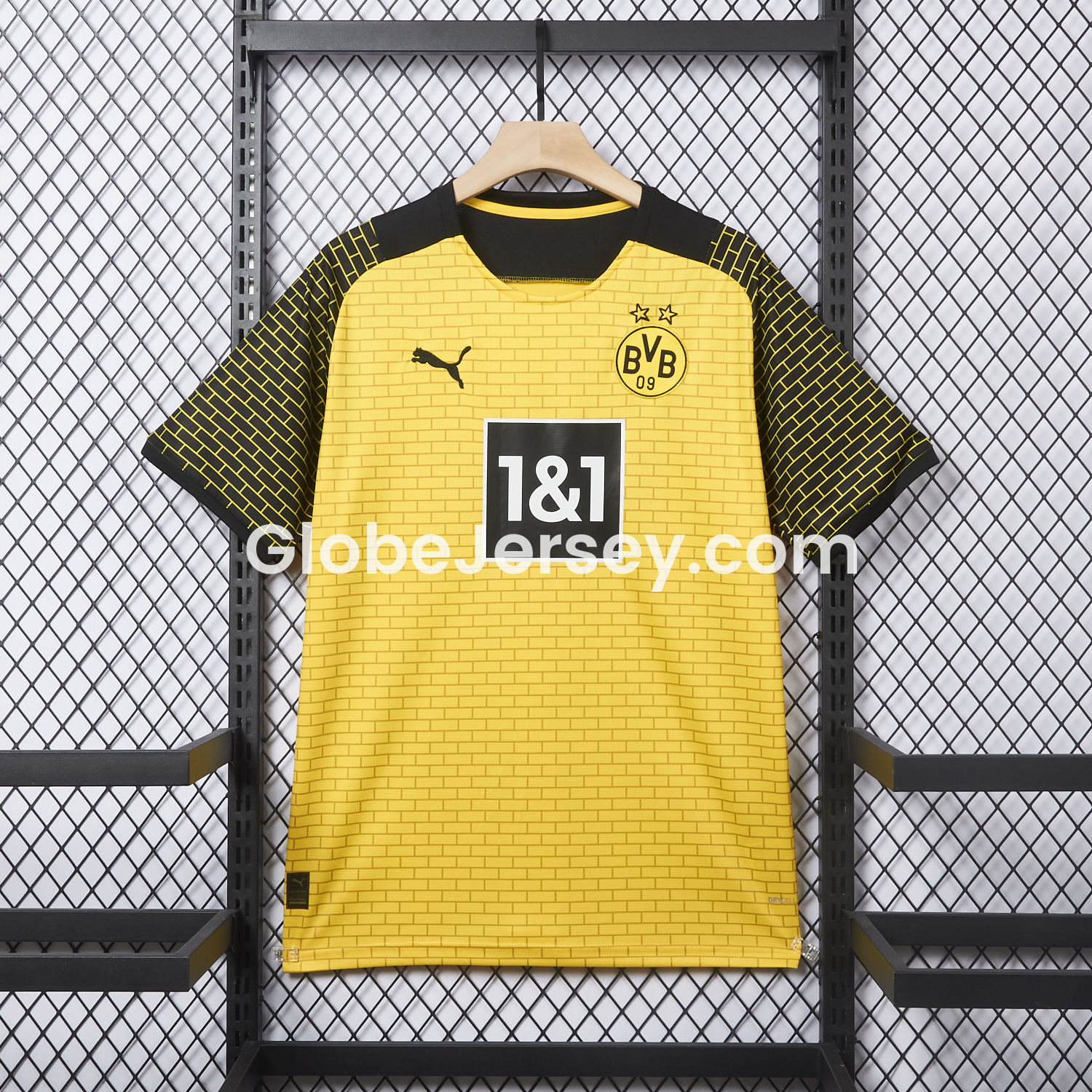 Dortmund 25-26 Pre-Match Training Yellow Brickwork Pattern Jersey - Fans Version