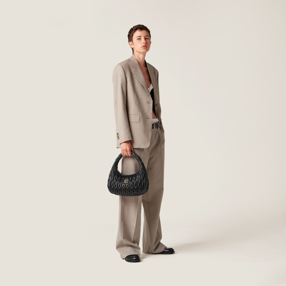 Large wander matelassé nappa leather hobo bag