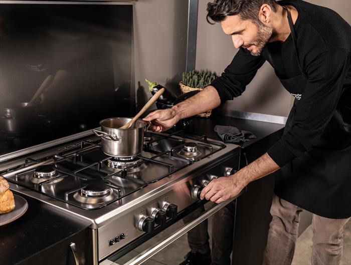 GLEM GAS - Cucina a gas U855MI6 Classe A-INOX