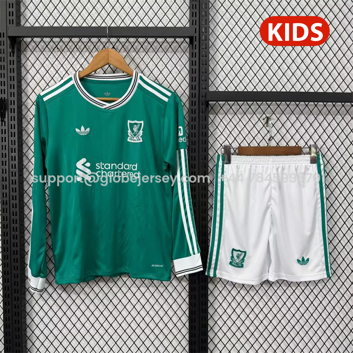 Liver.pool 25-26 Third Green Long Sleeves Kids Kit