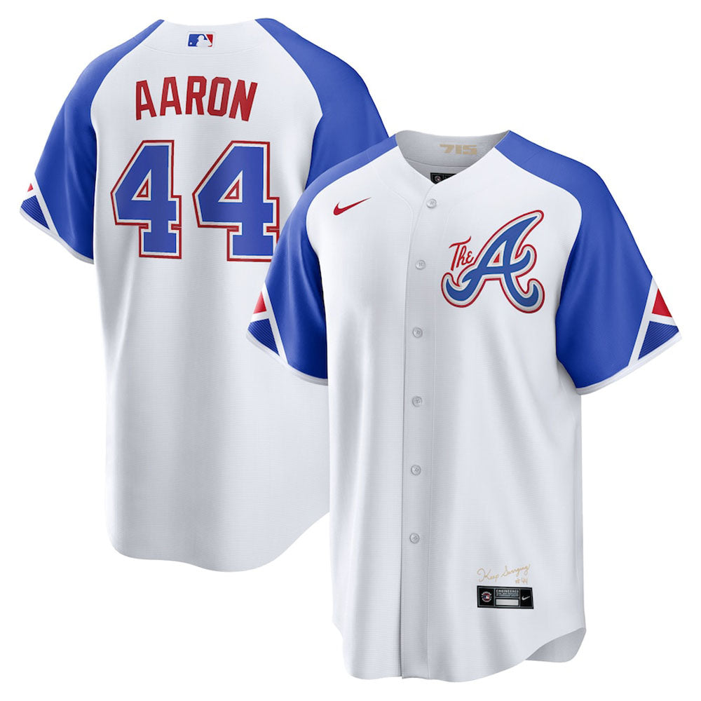 Men's Atlanta Braves Hank Aaron 2023 City Connect Replica Jersey - White