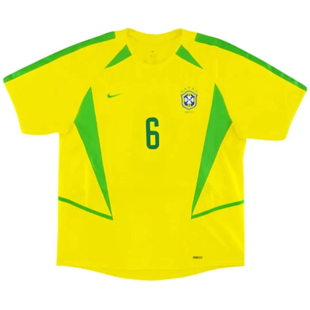 R.CARLOS #6 Brazil 2002/03 Home Retro Soccer Jersey