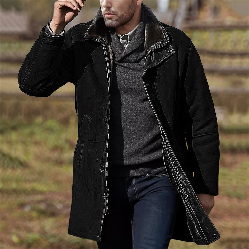 Long European style coat woolen overcoat for men