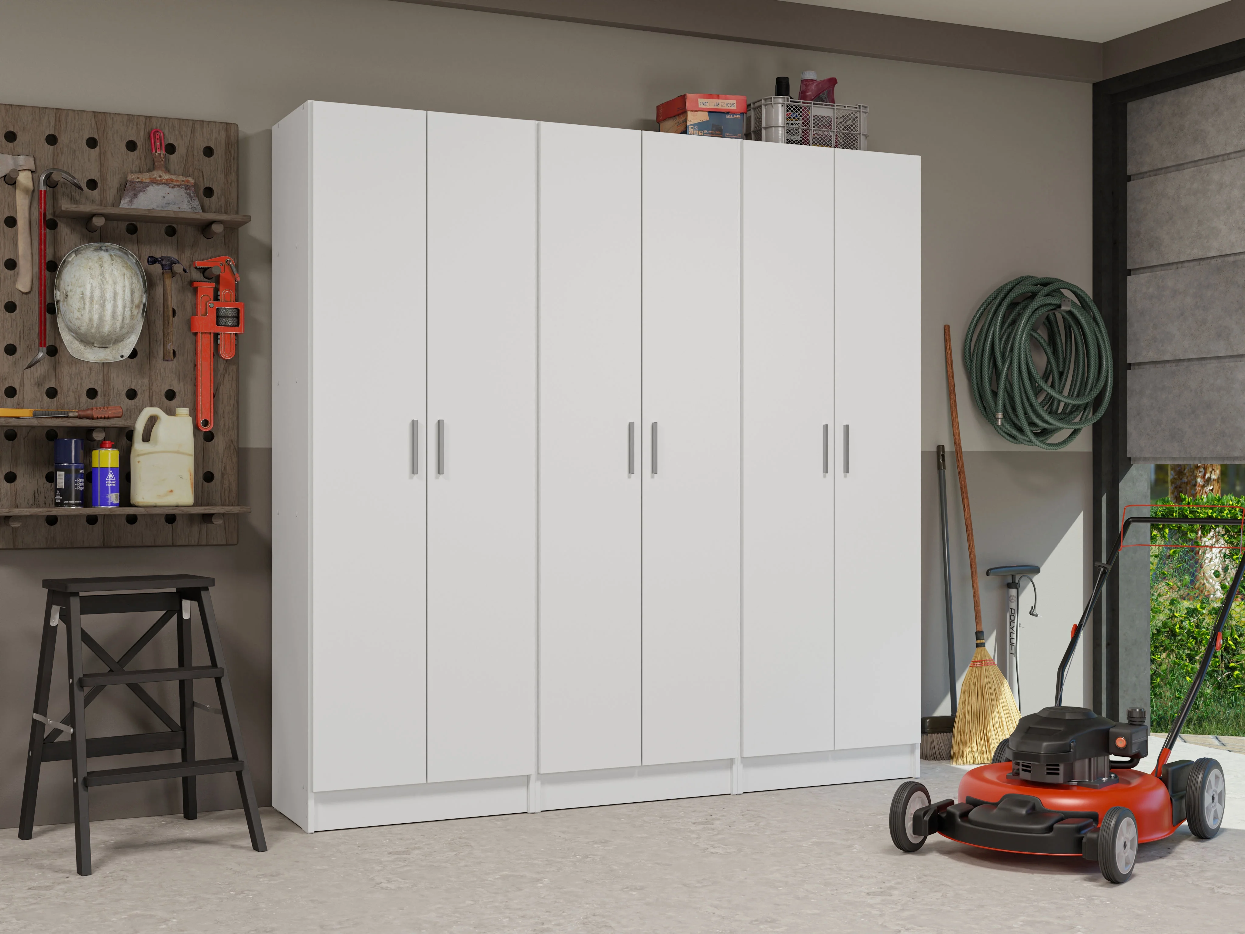 Madesa Garage Set 3 Pantry Storage Cabinet with 15 Utility Shelves 71