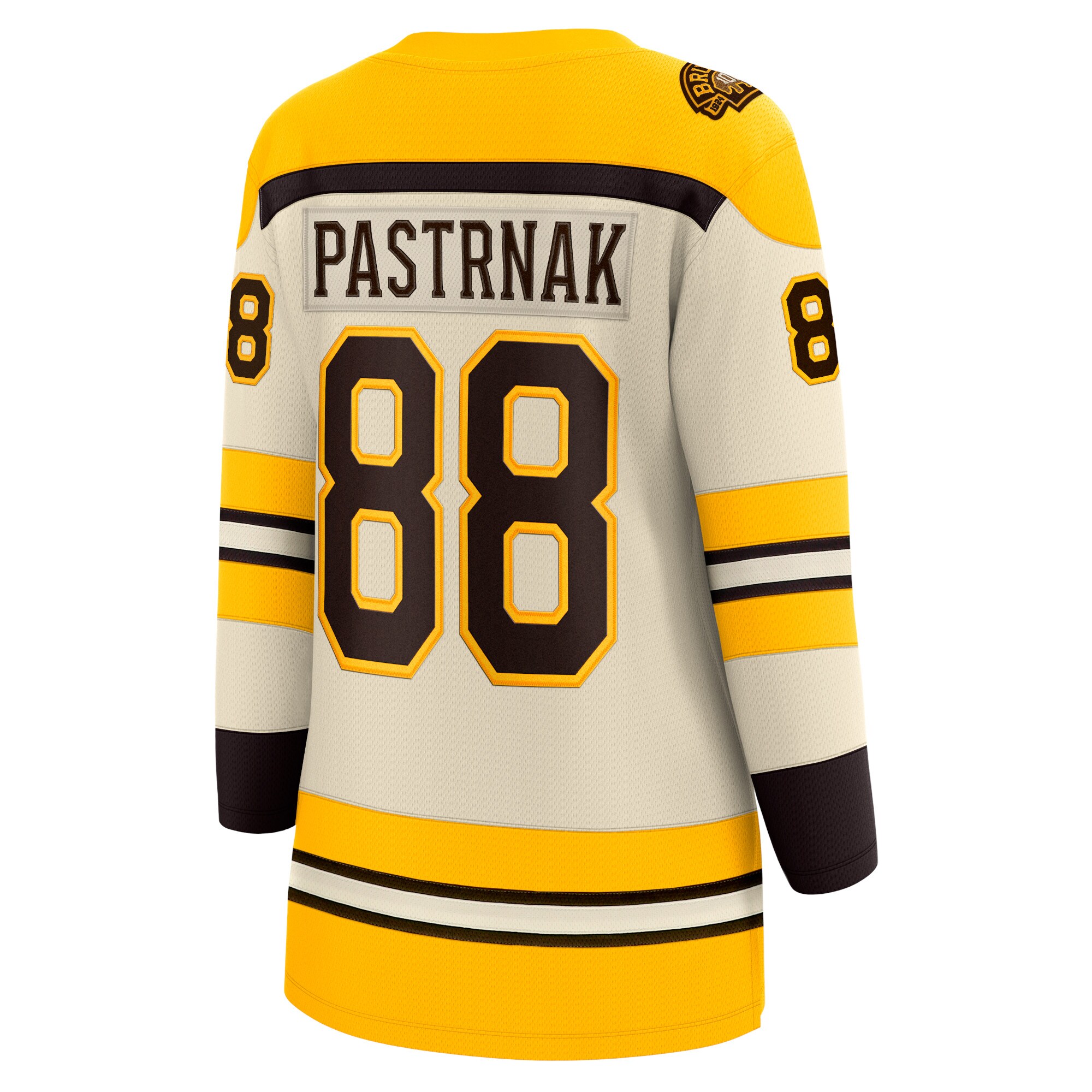 David Pastrnak Boston Bruins Fanatics Women’s 100th Anniversary Premier Breakaway  Jersey – Cream