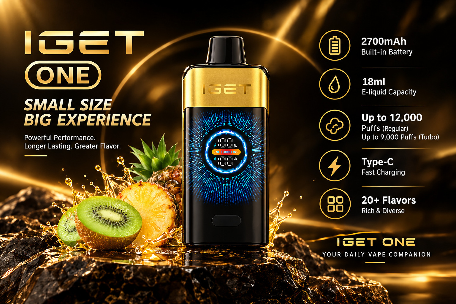 IGET ONE 12000 Puffs disposable vape product overview
