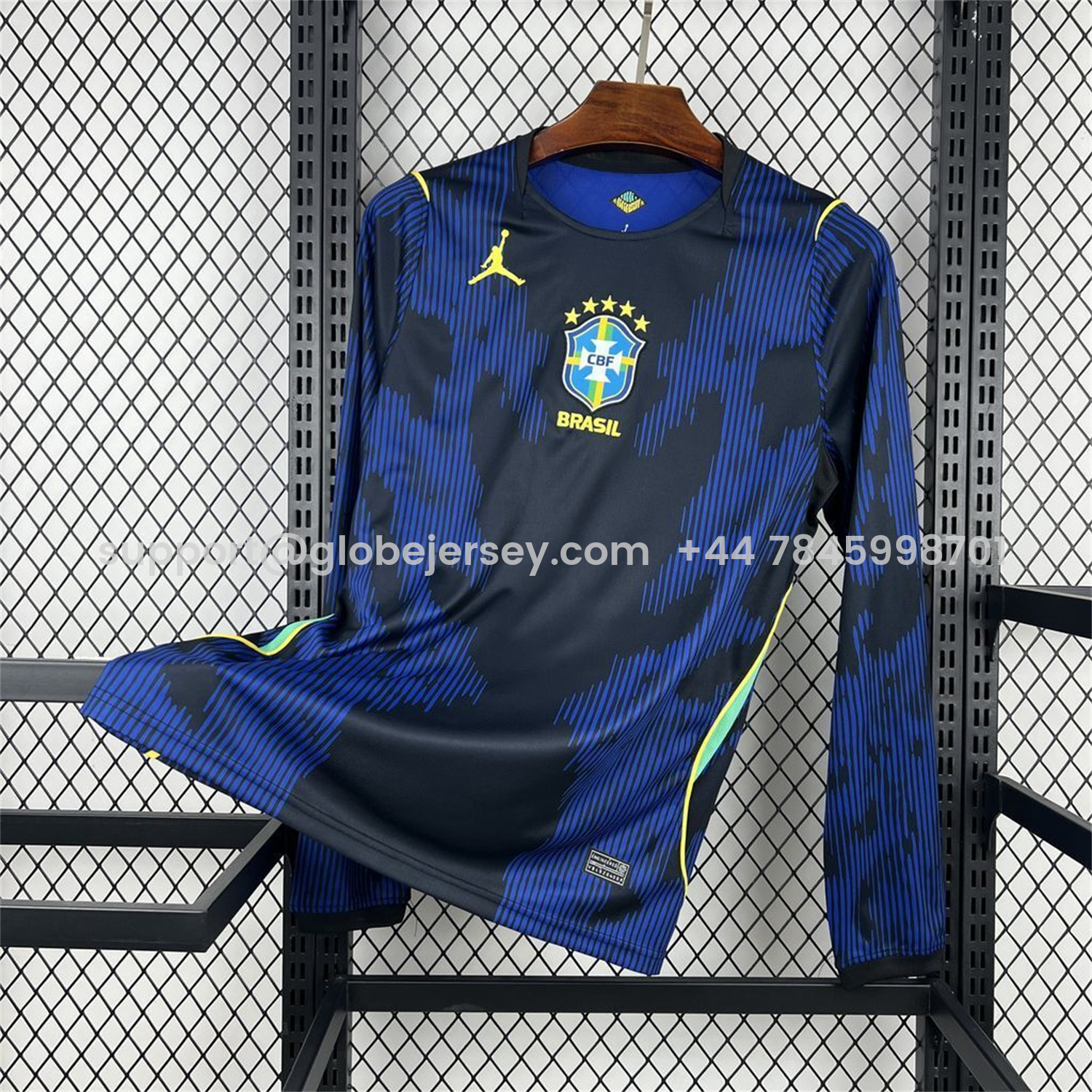 Brazil 2026 Away Blue Long Sleeves Jersey - Fans Version