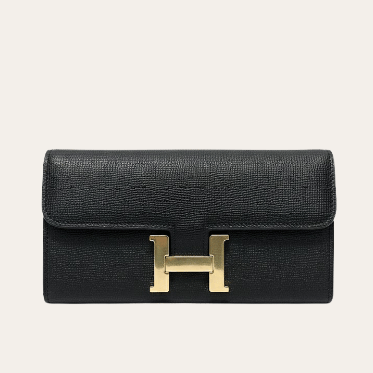 Hermès Constance Long Wallet Black 7.5 Inches