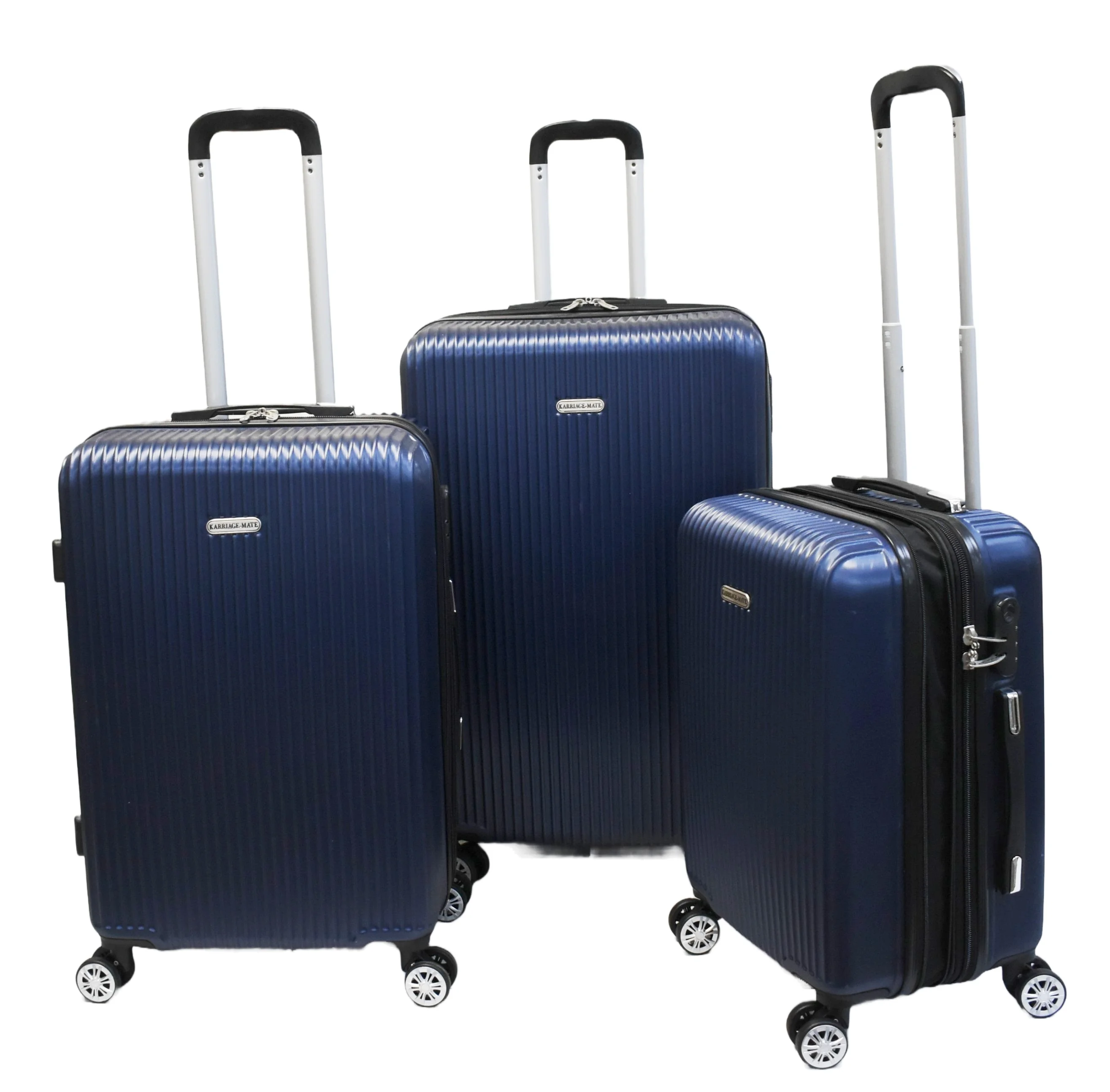 K-Cliffs 3pcs Luggage Set Lightweight Expandable Hard sided ABS Spinner Travel Suitcase  Black