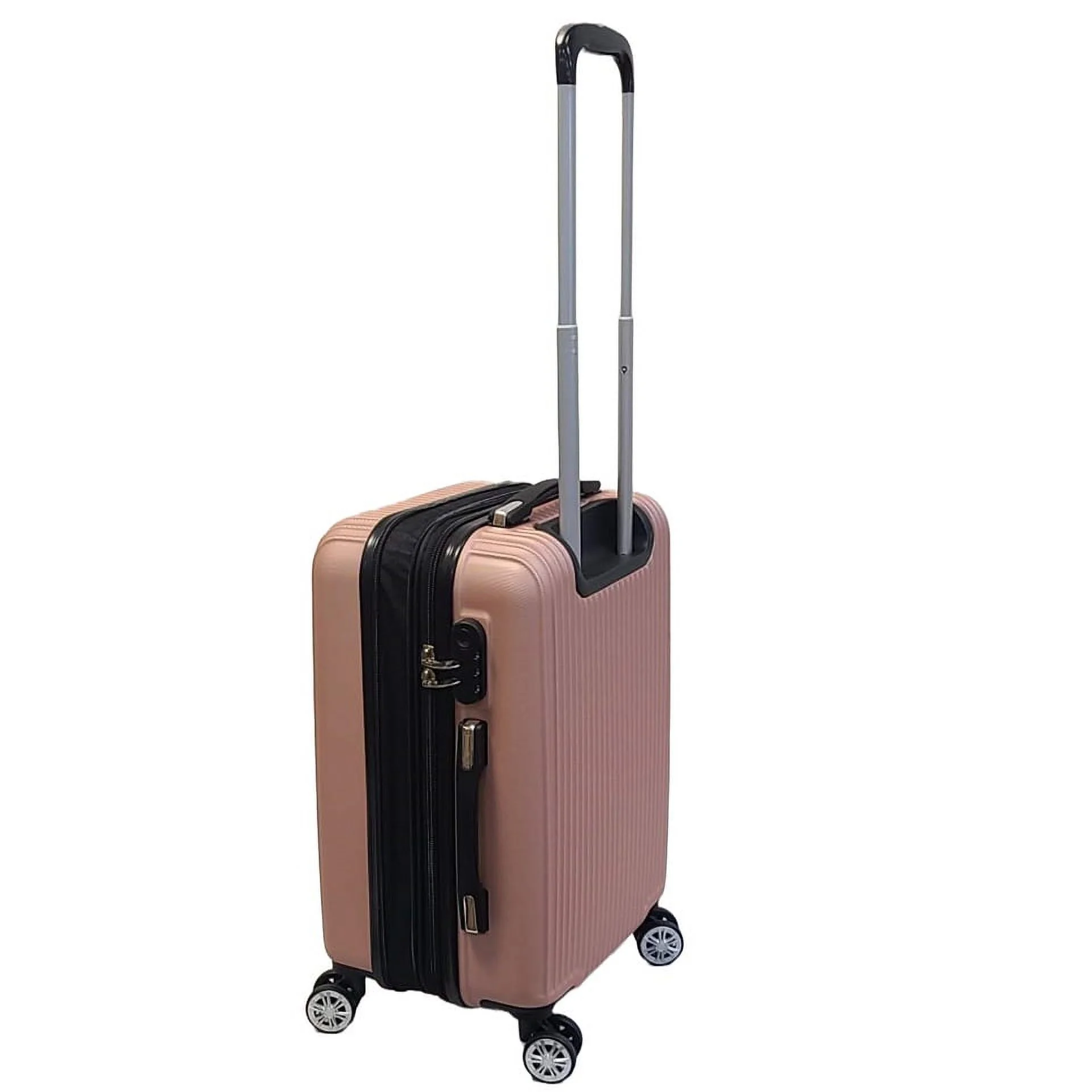 K-Cliffs 3pcs Luggage Set Lightweight Expandable Hard sided ABS Spinner Travel Suitcase  Black