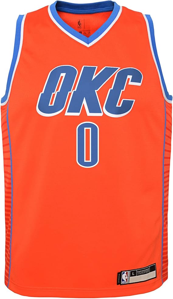 Outerstuff NBA Boys Russell Westbrook Oklahoma City Thunder Swingman Statement Jersey