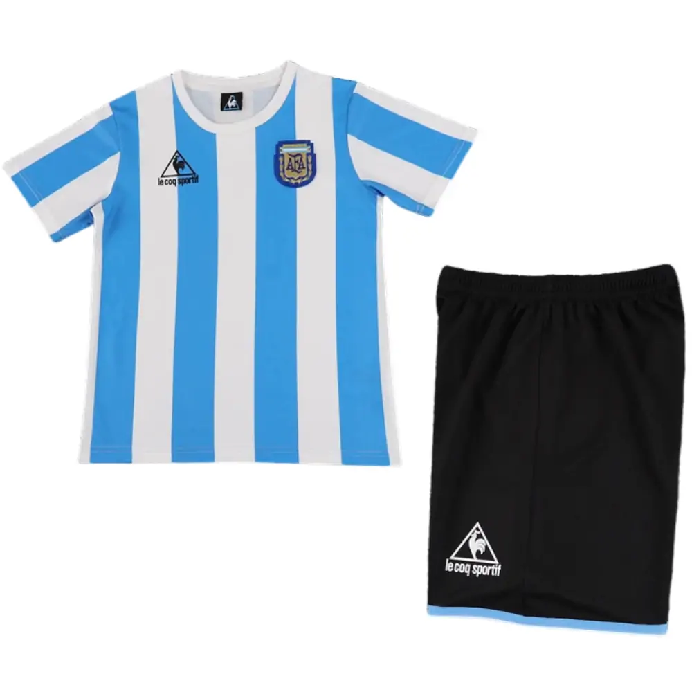 1986 Argentina Home Retro Children's Jersey Set - Fans Edition