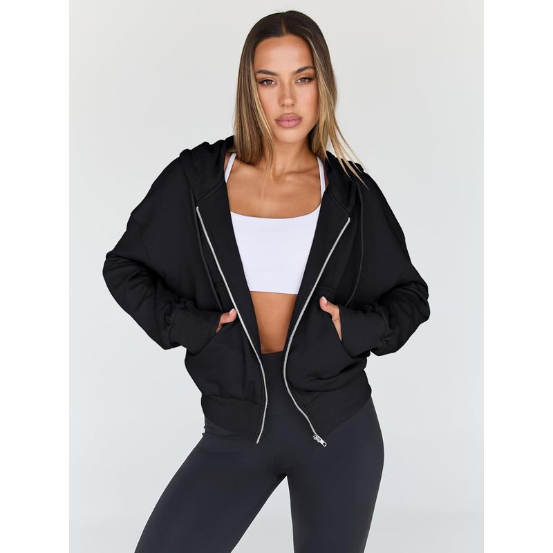 Women's Zip Up Hoodies Cropped Jackets Fall Outfits 2026