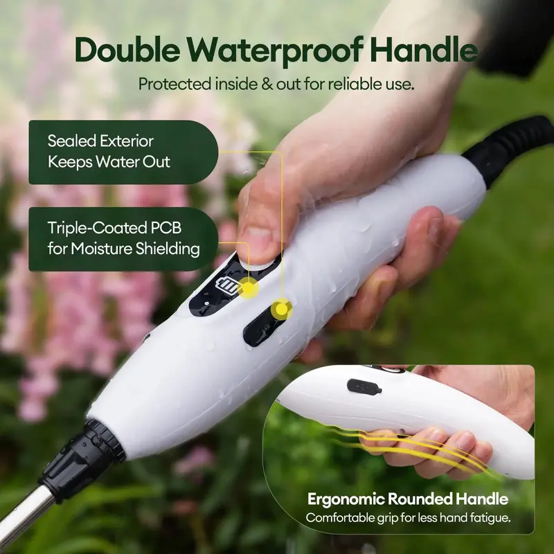 2-Gallon USB-Rechargeable Electric Garden Sprayer – Ergonomic Design with 3 Spray Nozzles and 2200mAh Battery