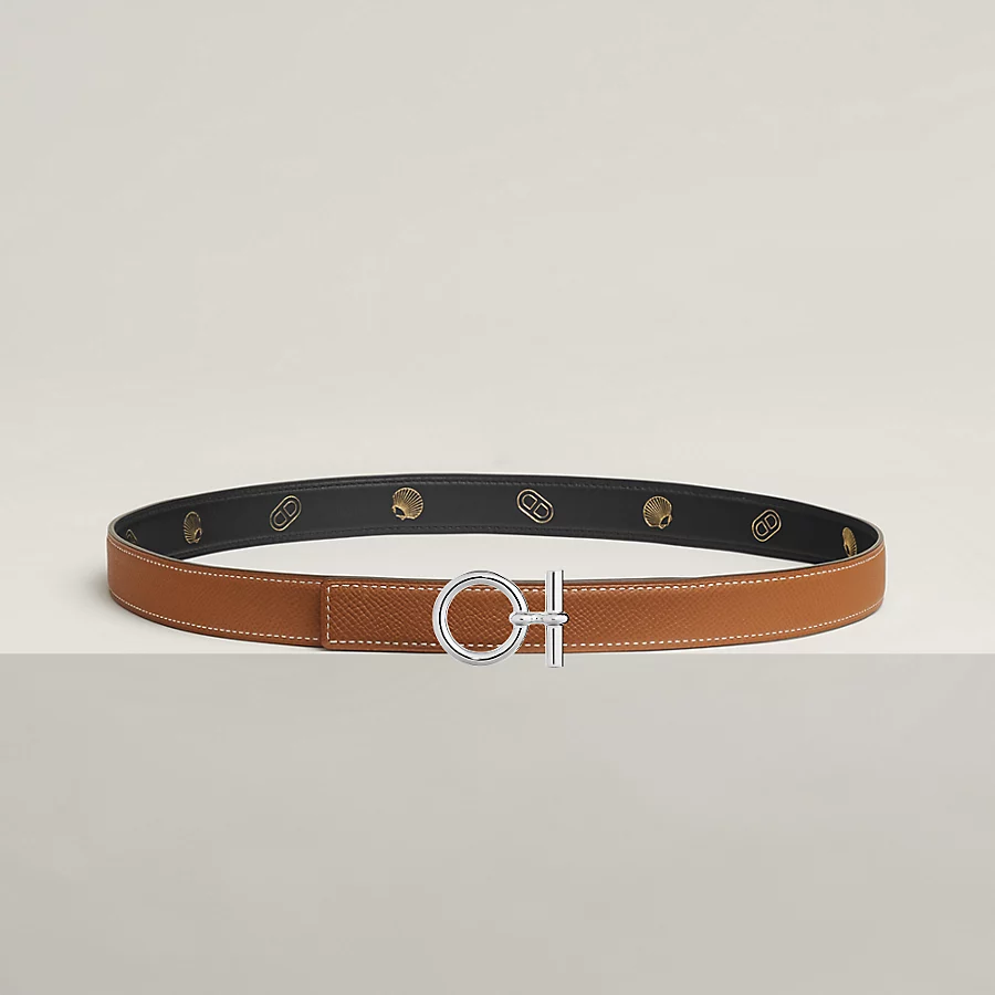 Flot belt buckle & Herm??s sur Mer reversible leather strap 24 mm