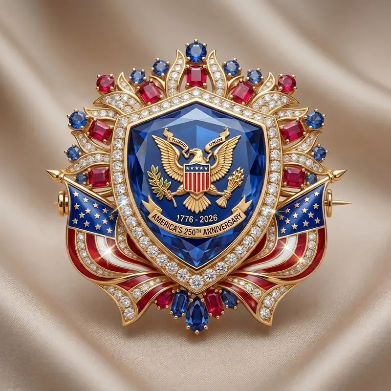 America’s 250th Anniversary Rhinestone Flag Pin